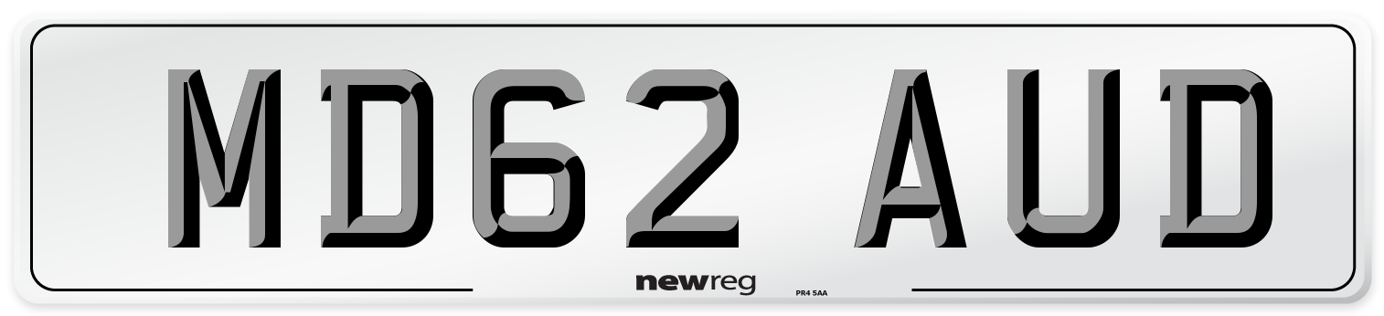 MD62 AUD Number Plate from New Reg